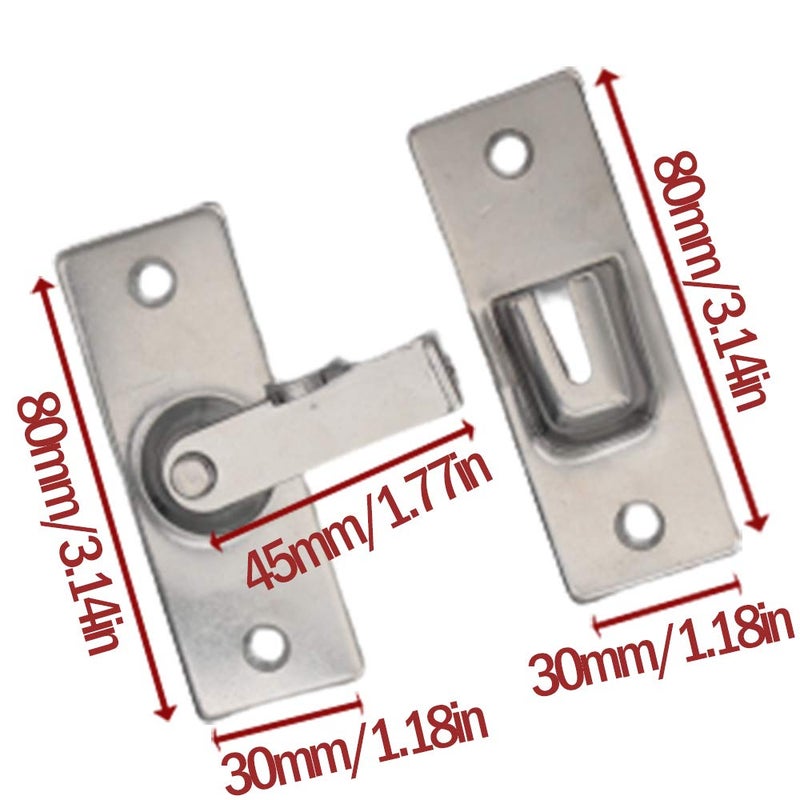 dingchi Large 90 Degree Right Angle Door Lock Buckle Security Door Lock, Stainless Steel Door and Window Lock bar Bolt barn Sliding Door Lock Sliding Latch - Image 2